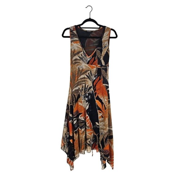 Siste's Made in Italy V-neck Asymmetric Midi Dress Small Medium - Picture 1 of 5